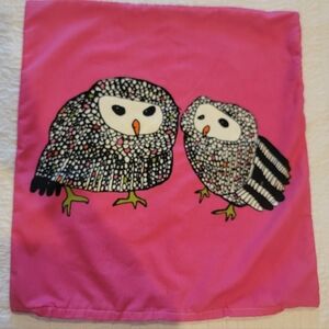 Ikea Gulort 20"×20" Adorable Black & White Owl Pair On Hot Pink Pillow Cover